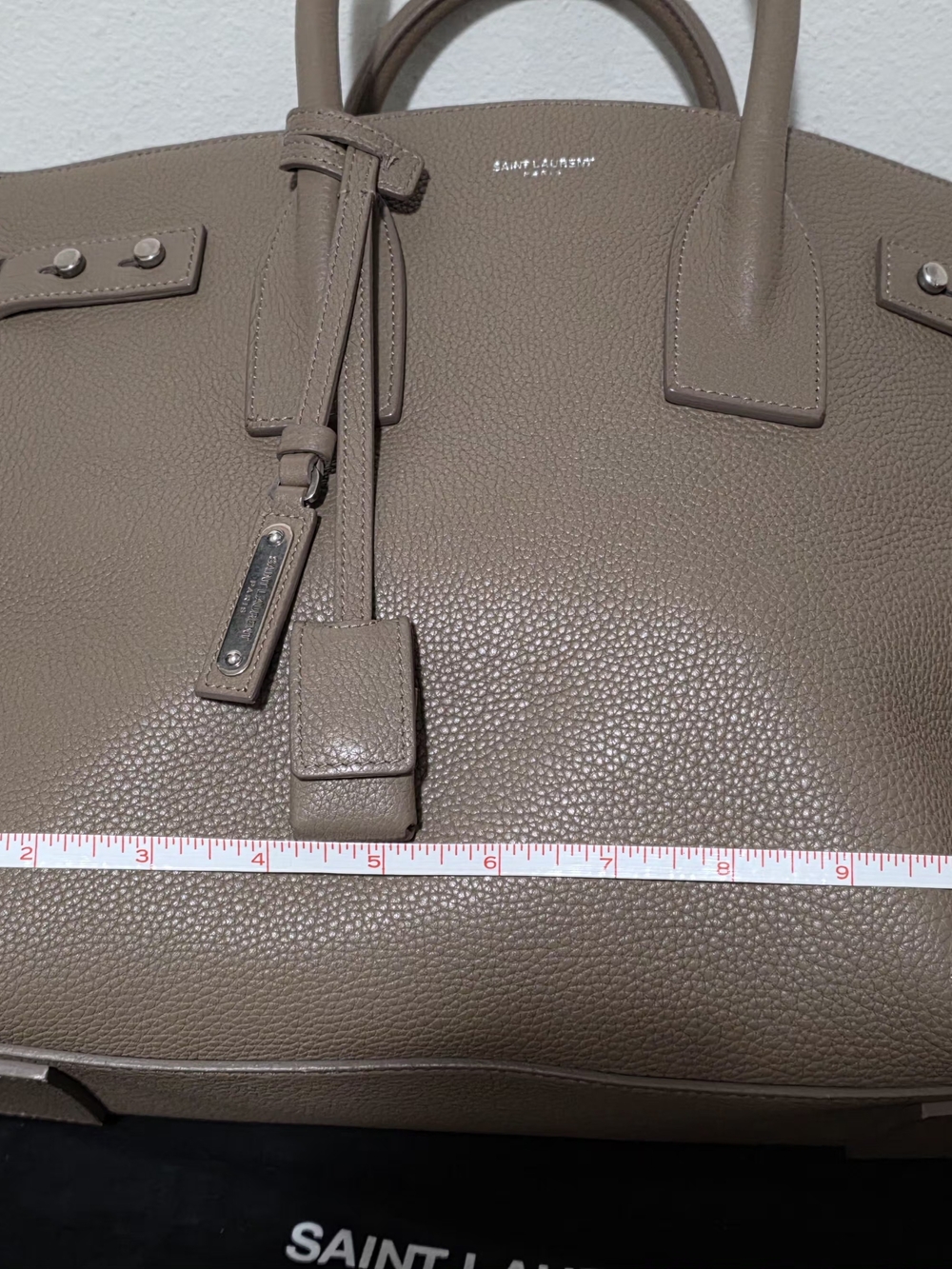 Saint Laurent Taupe Leather Tote Bag - Picture 4 of 16